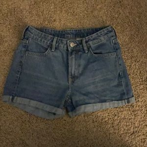 high wasted denim h&m shorts